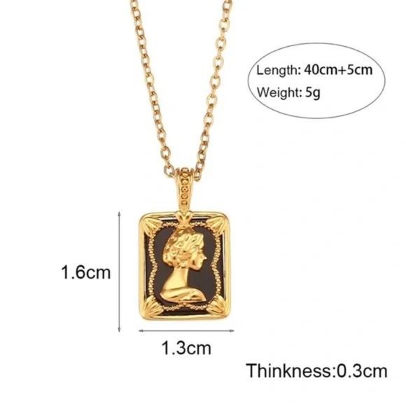 NEW ELIZABETH 18K GOLD PENDANT NECKLACE - Picture 5 of 6